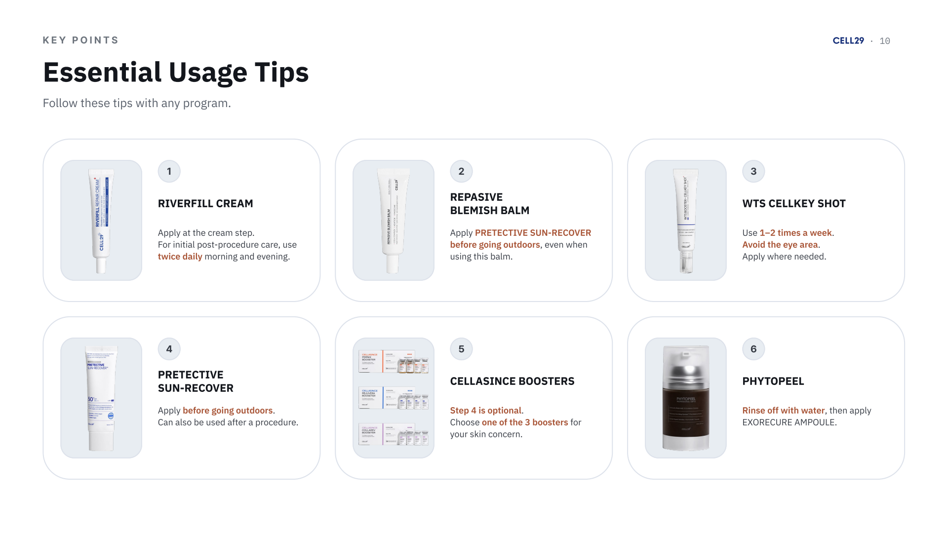 Essential usage tips — original English catalogue