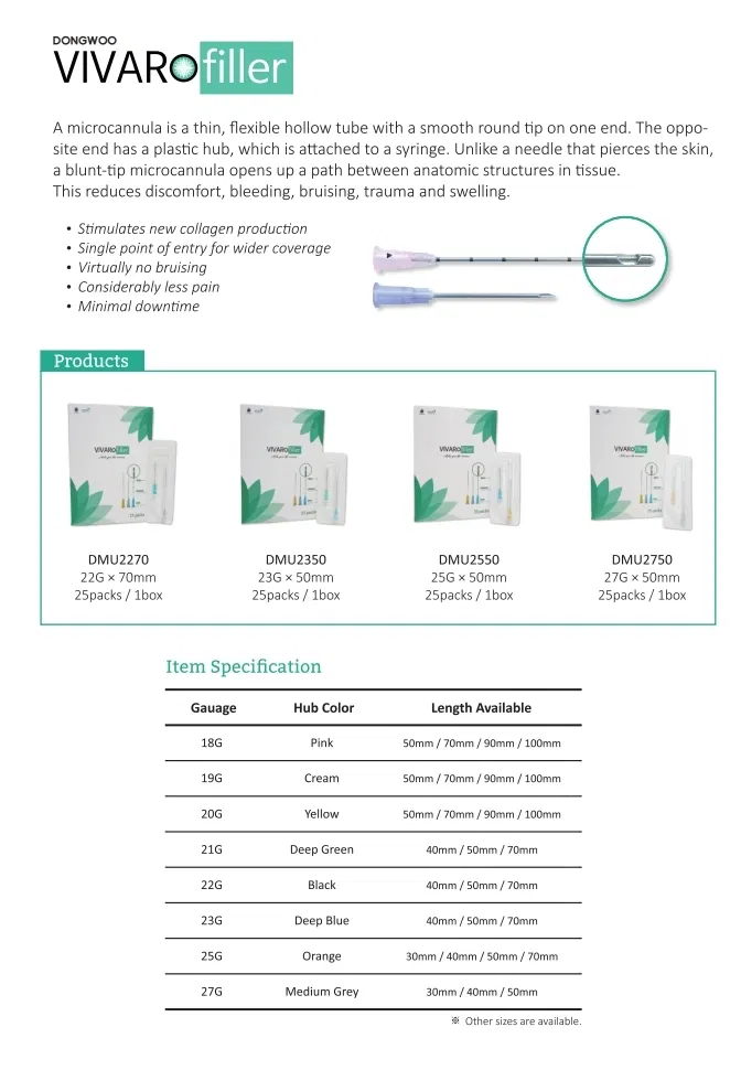 VIVARO Filler Cannula (1pc) · product information