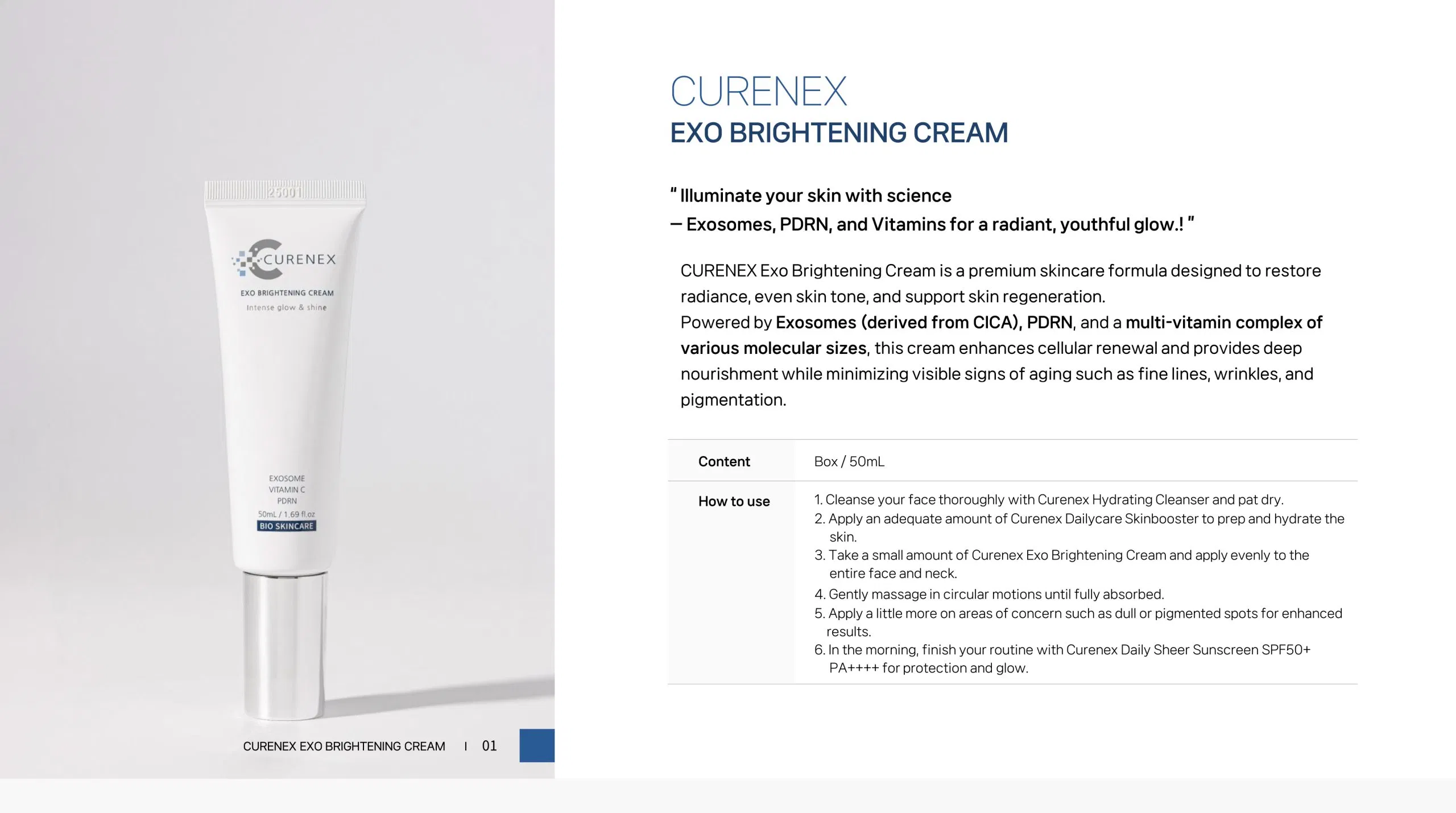 Curenex Exo Brightening Cream · product information