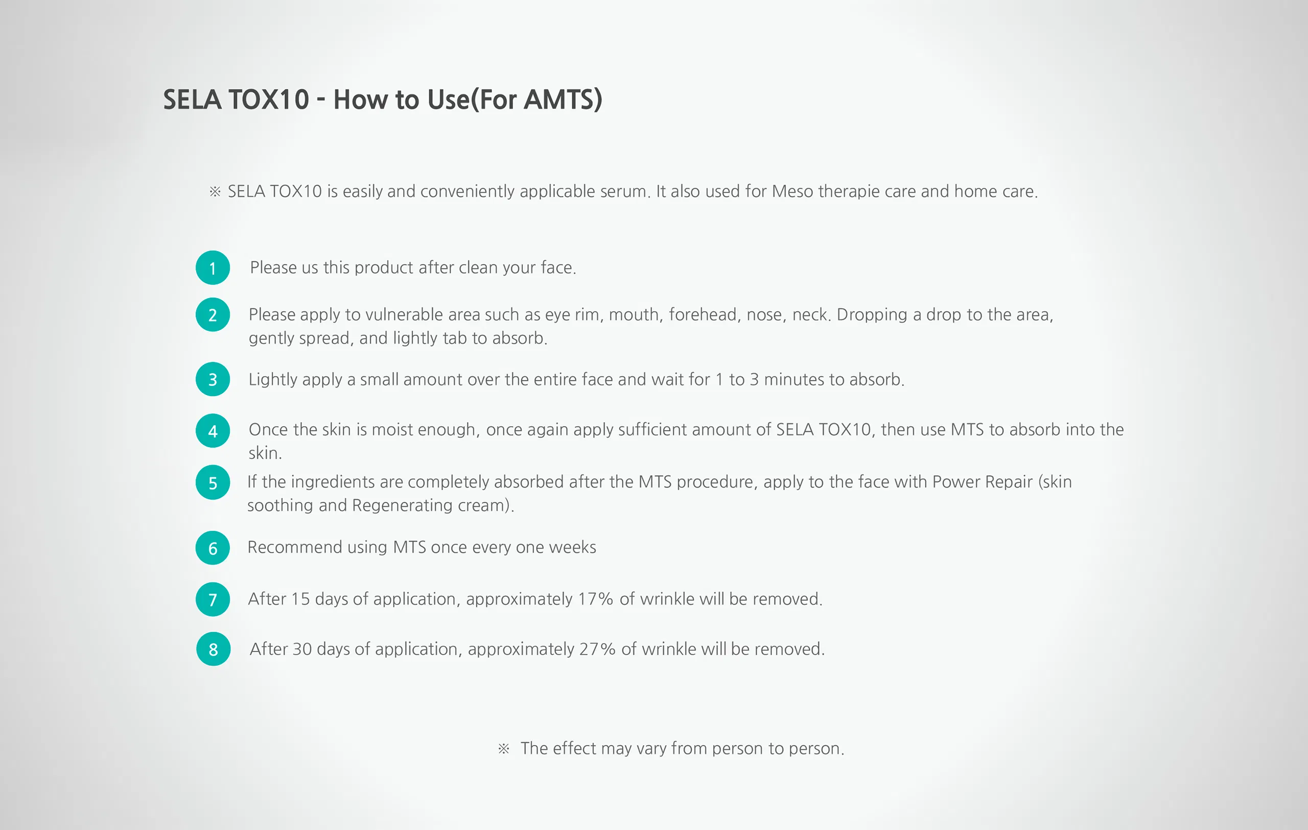 Sela Tox 10 · product information
