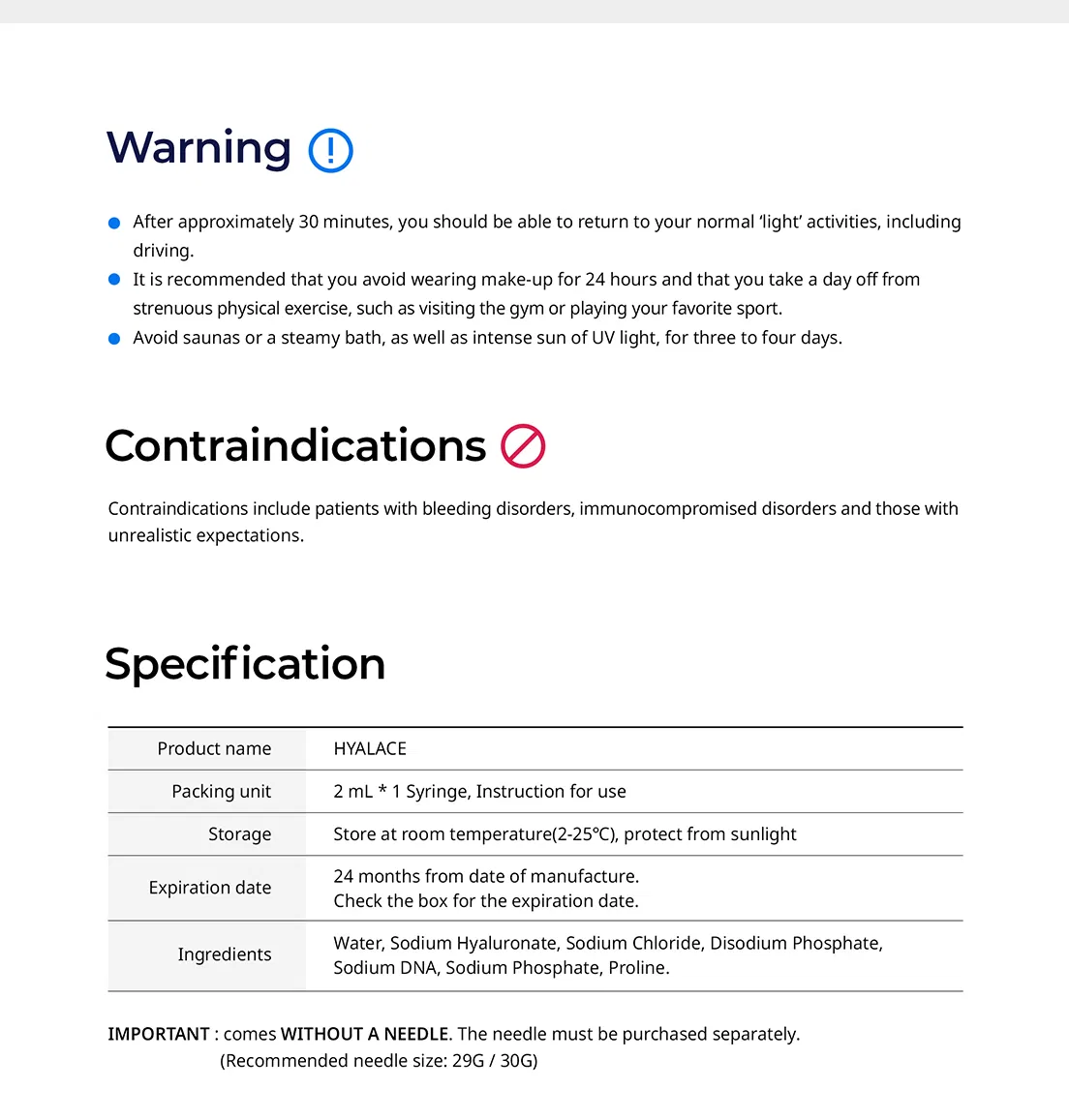 Hyalace · product information