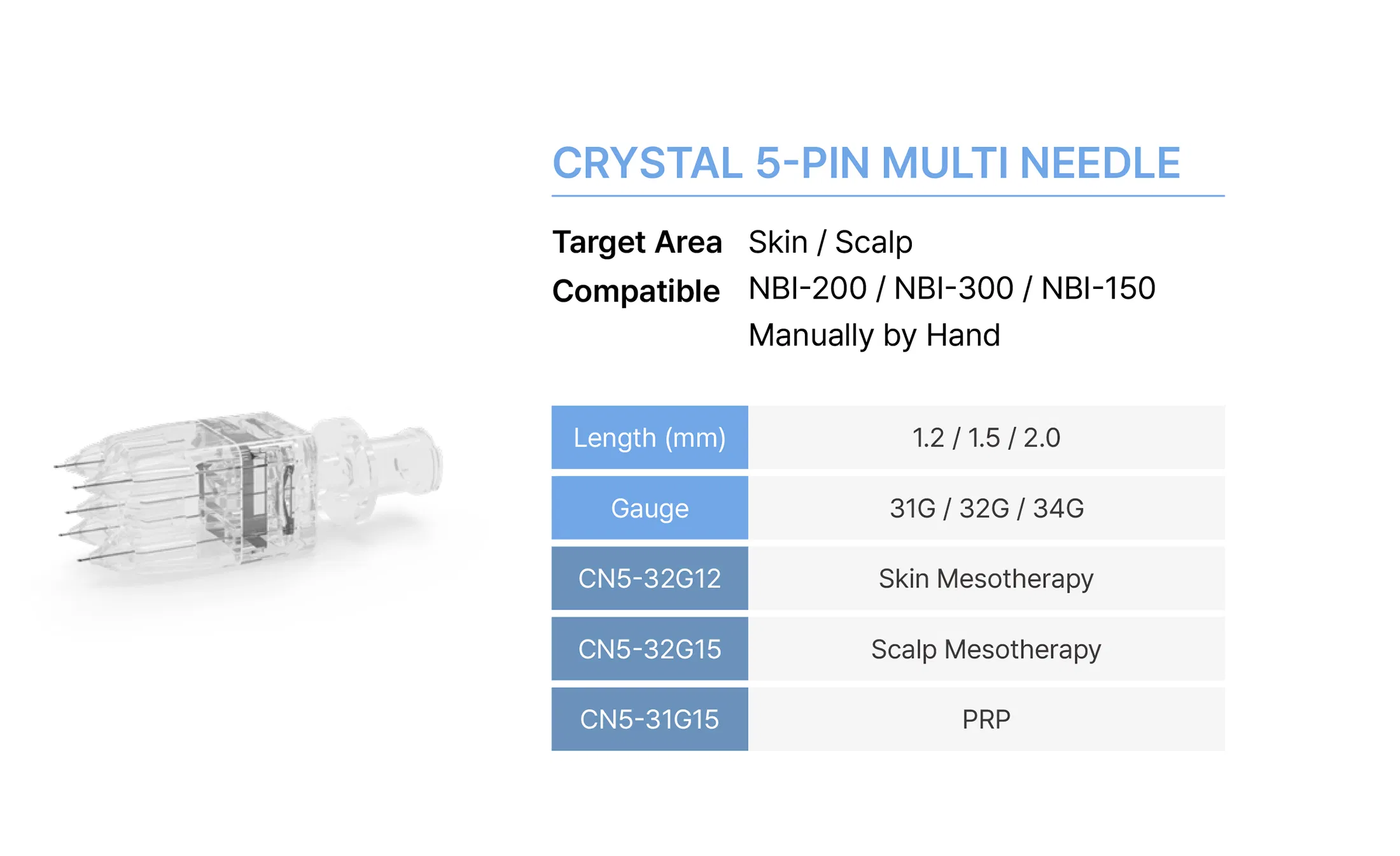 Crystal 5-pins Multi Needle · product information