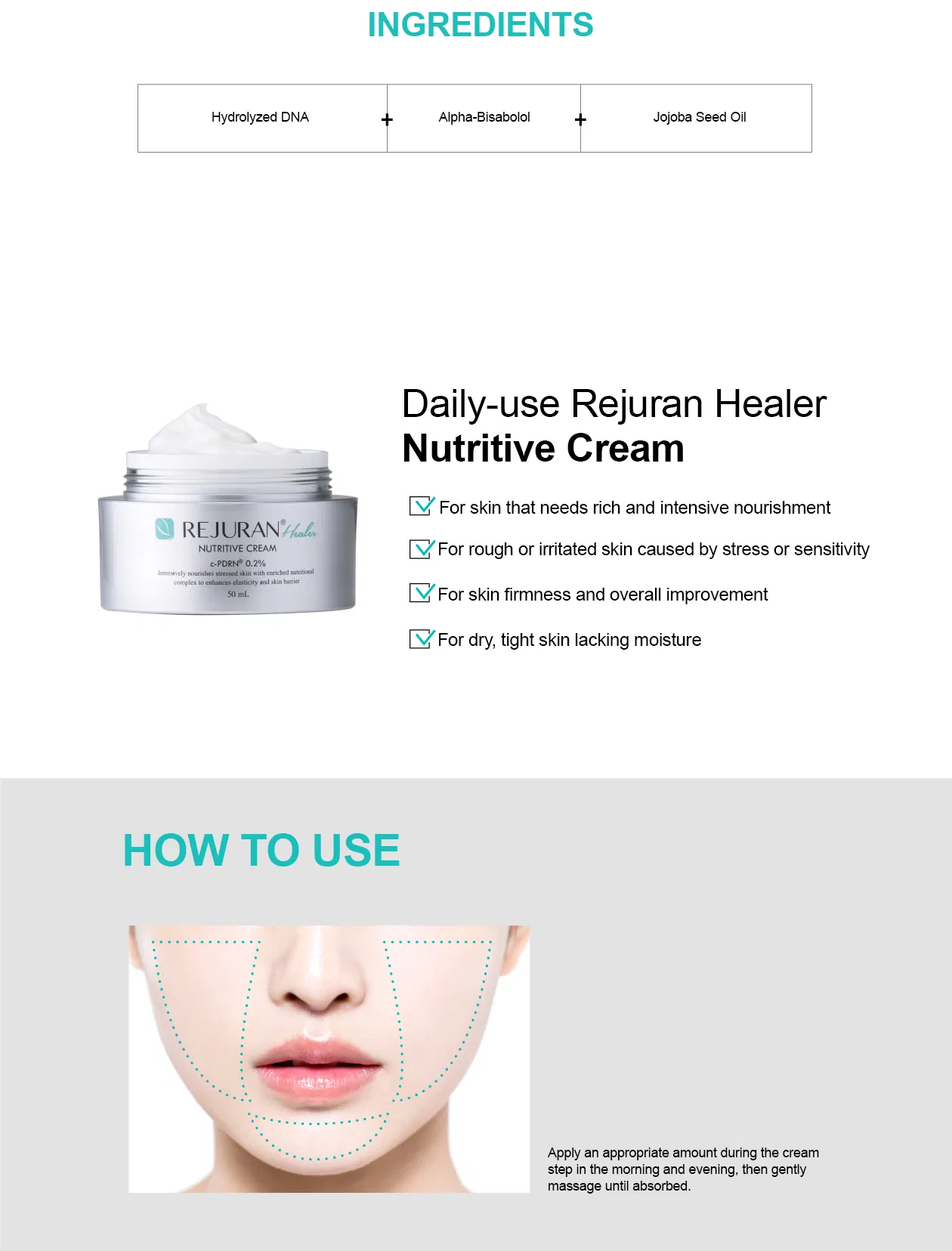 Rejuran Healer Nutritive Cream · product information