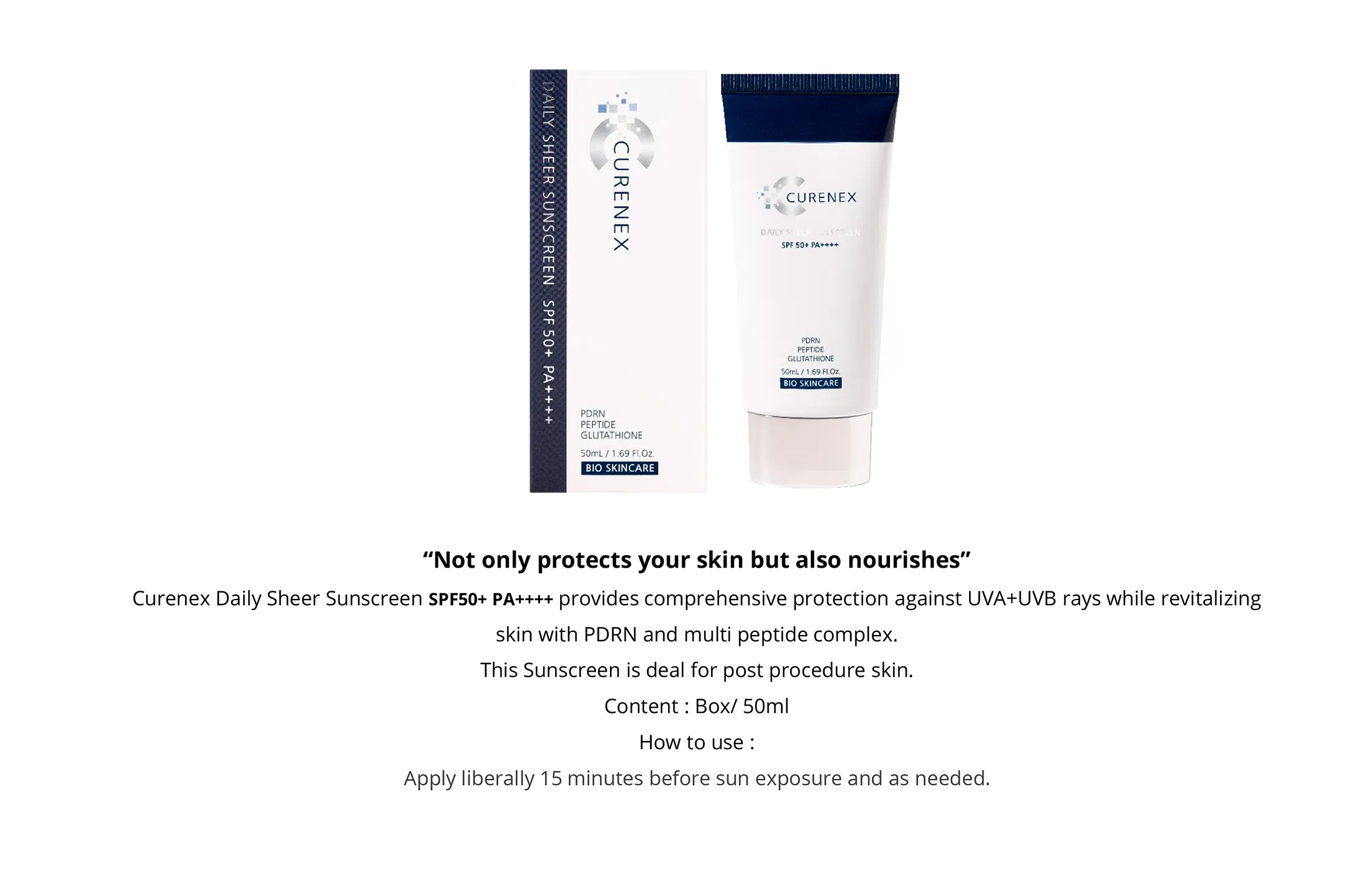 Curenex Daily Sheer Sunscreen · product information