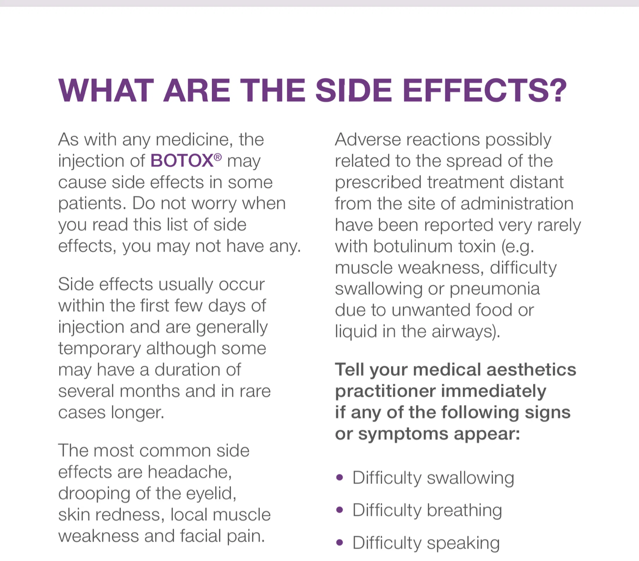 Botox 50 Units · product information