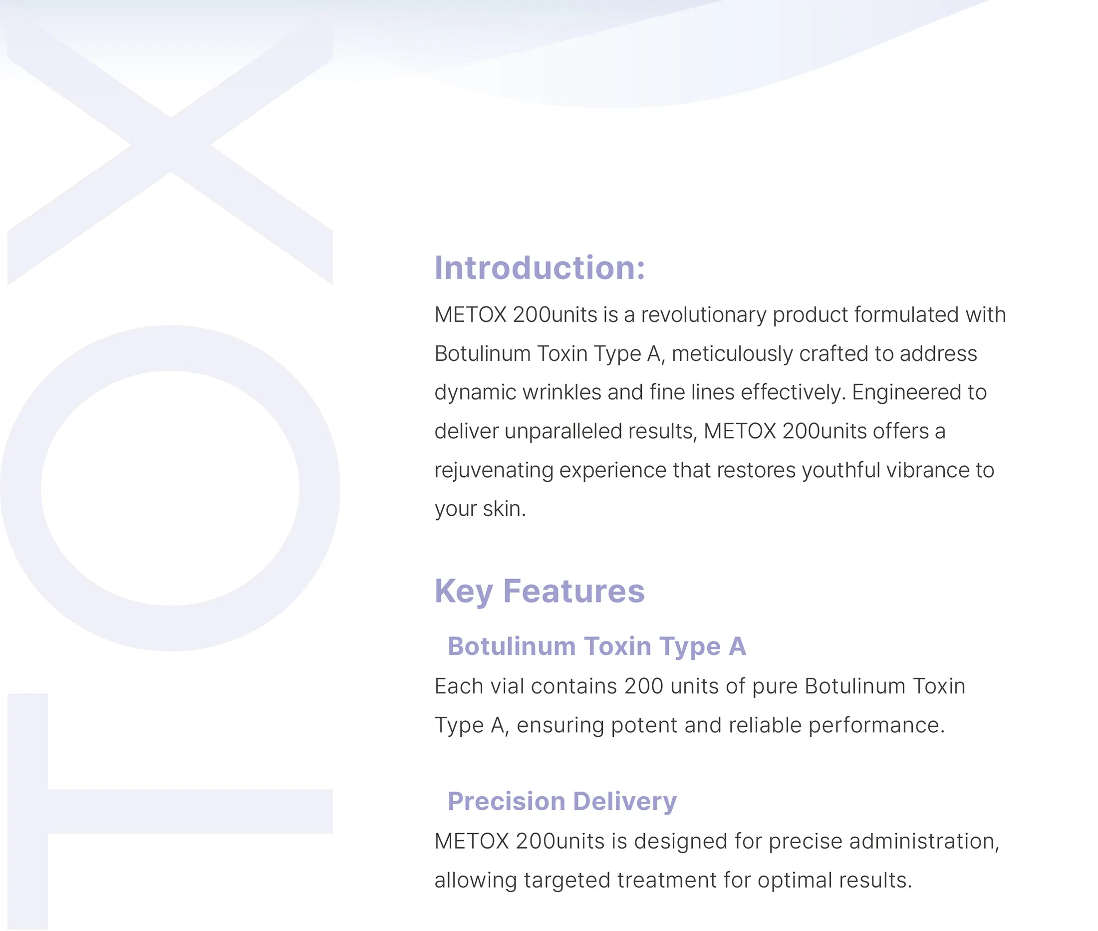 Metox 200 Units · product information