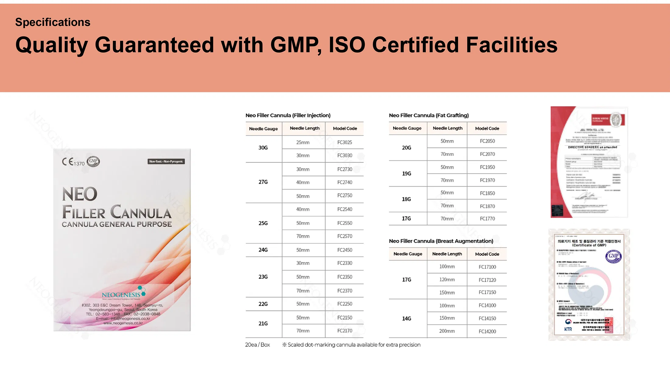 Neo Filler Cannula 14G · product information